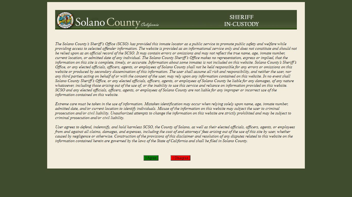 Solano County Jail Booking Logs